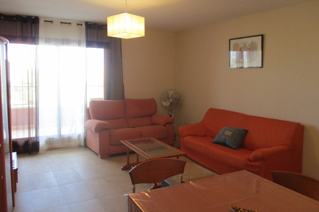 Salón con TV y salida a la terraza, Apartamento Costa Peñiscola, Peñiscola